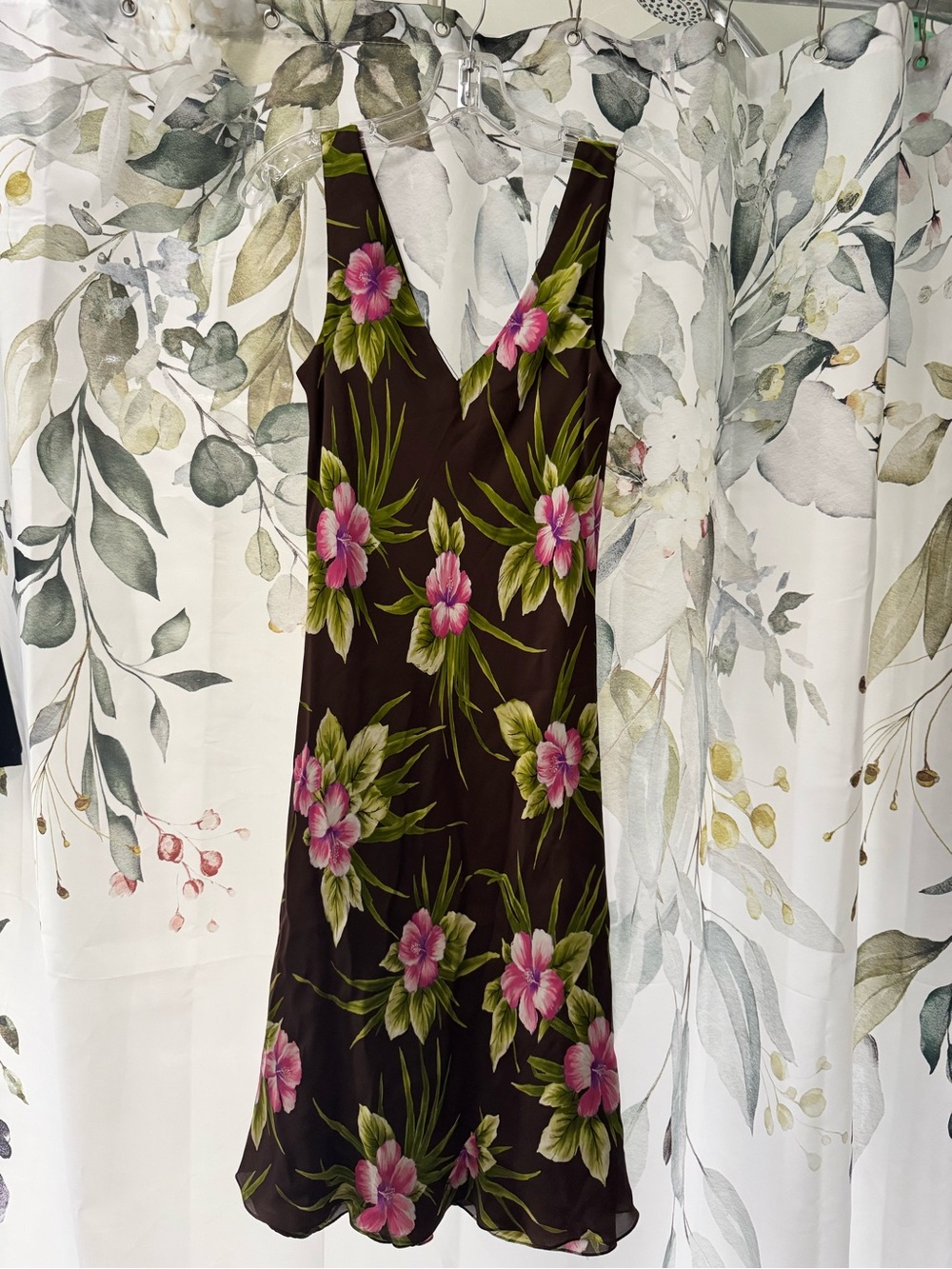 Jones New York Floral Maxi Dress in Black & Pink